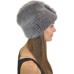 Женская шапка из вязаной норки НВ 075