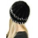 Женская норковая шапка чёрного цвета НВ 084