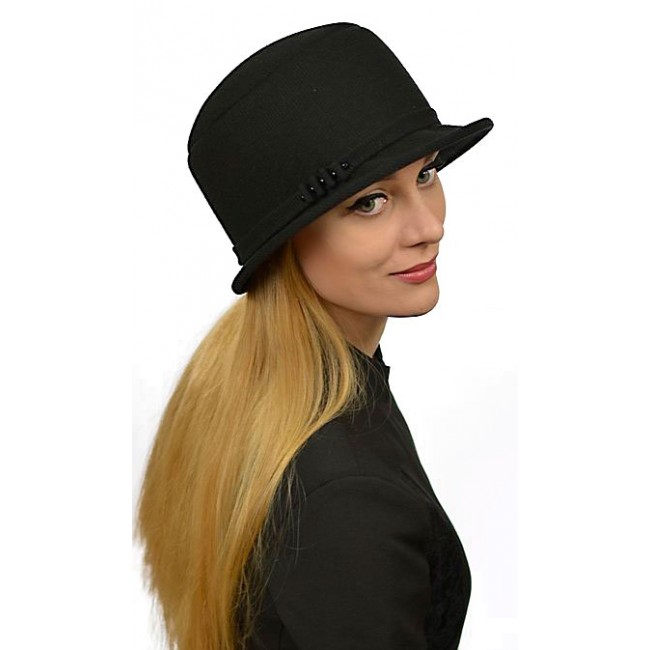 Женская черная шляпка ЖШ-023